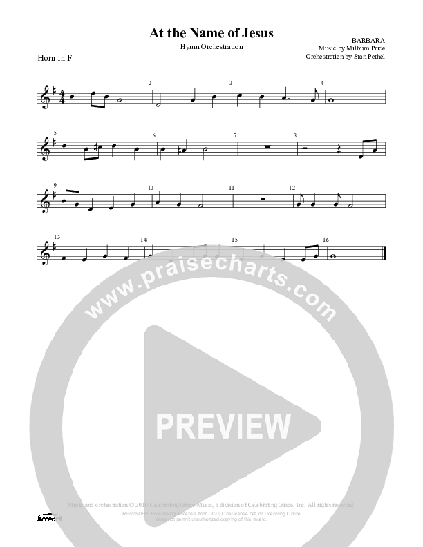 At The Name Of Jesus French Horn ()