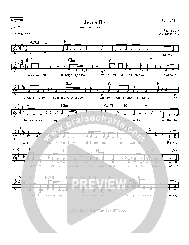 Jesus Be Rhythm/Vocal (Shawn Cole)