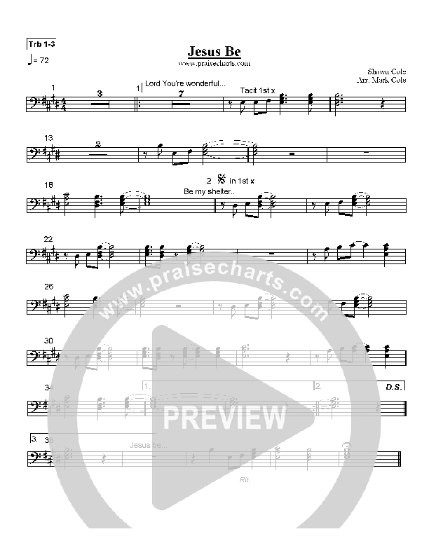 Jesus Be Trombone 1/2/3 (Shawn Cole)