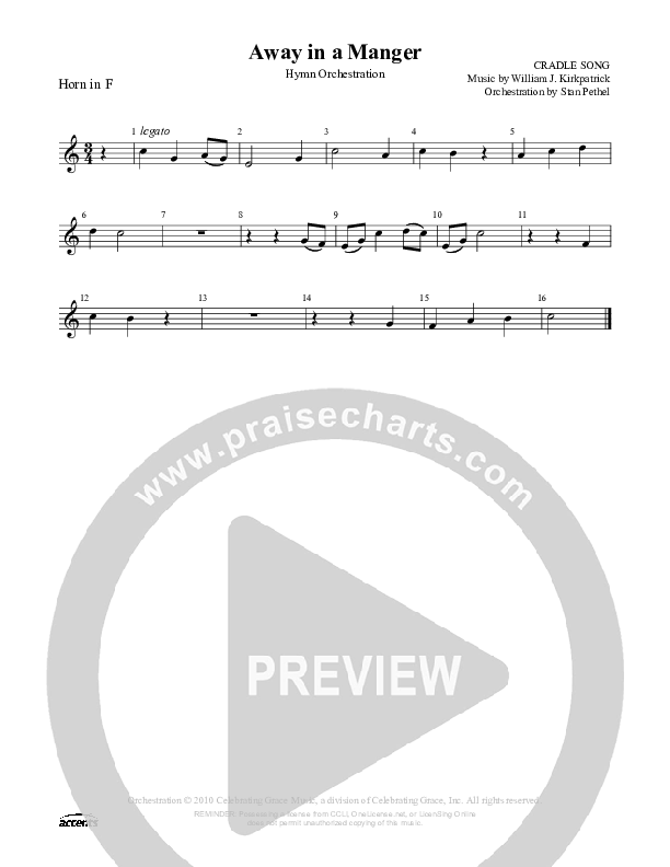 Away In A Manger (Cradle Song) French Horn (Celebrating Grace)
