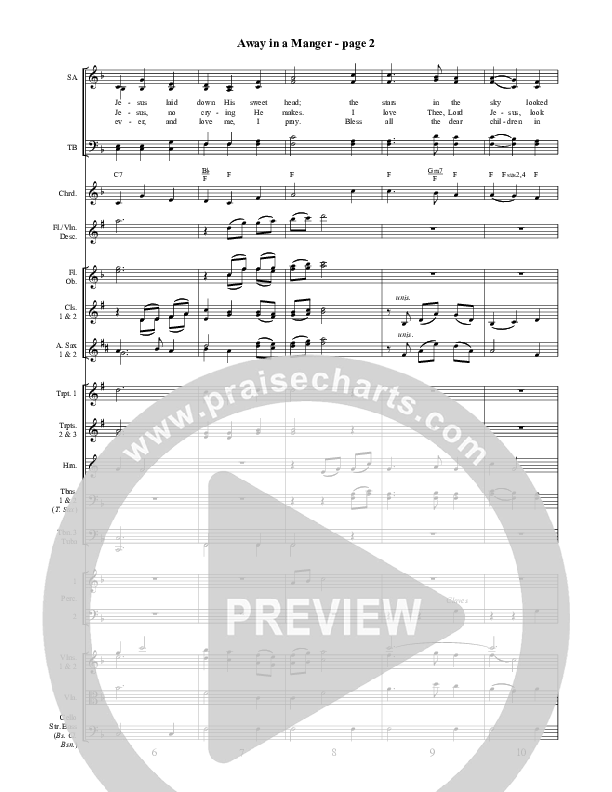Away In A Manger (Cradle Song) Conductor's Score ()