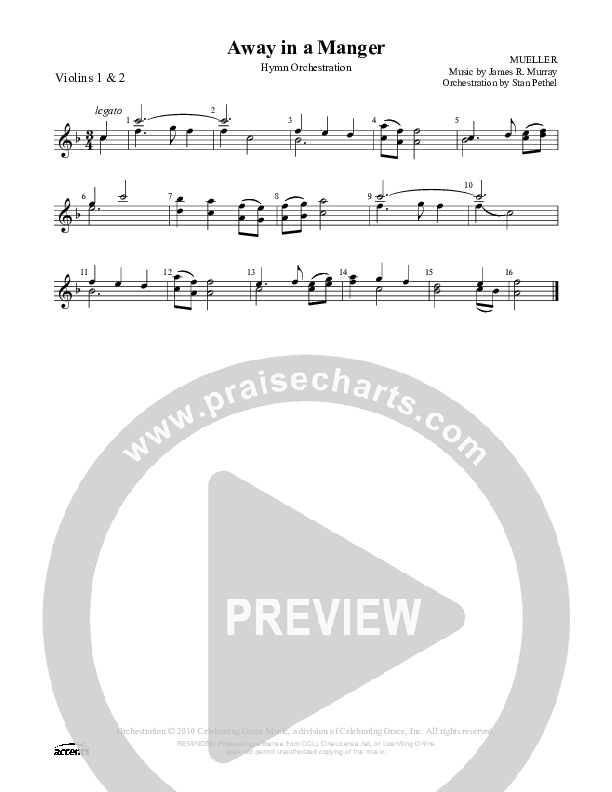 Away In A Manger (Cradle Song) Violin 1/2 ()