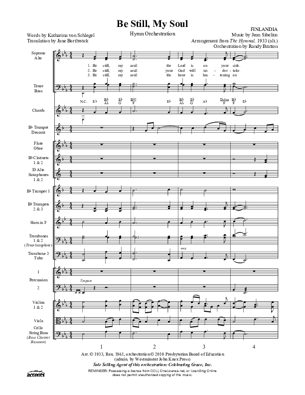 Be Still My Soul Orchestration ()