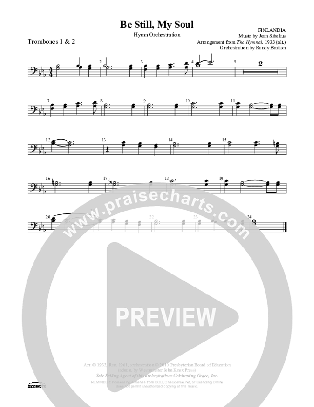 Be Still My Soul Trombone 1/2 ()