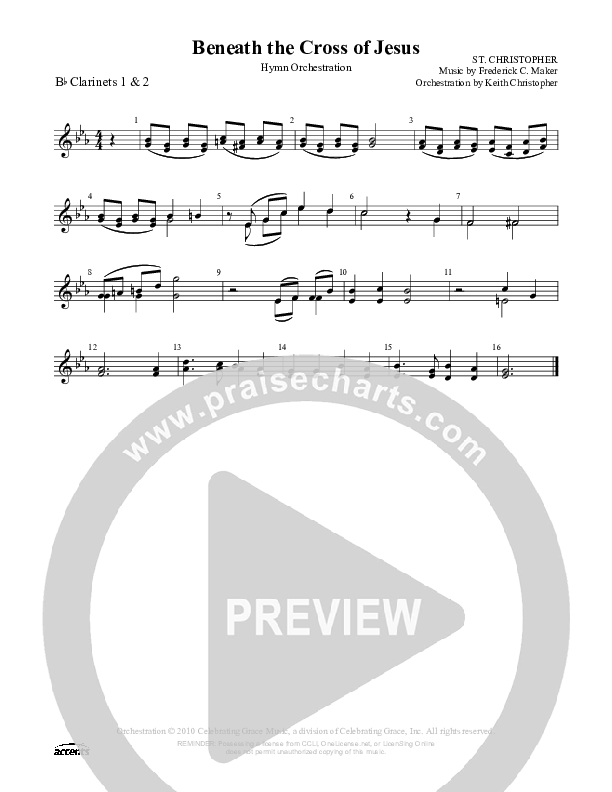 Beneath The Cross Of Jesus Clarinet 1/2 ()