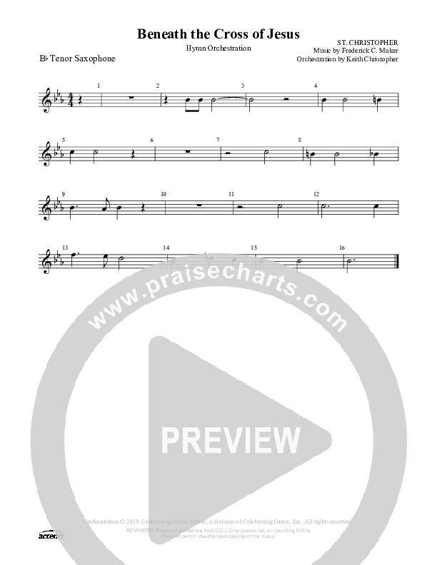 Beneath The Cross Of Jesus Tenor Sax 2 ()