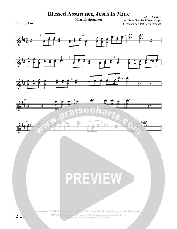Blessed Assurance Jesus Is Mine Flute/Oboe ()