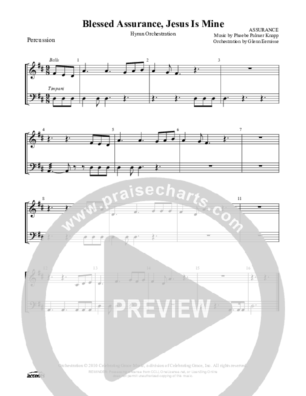 Blessed Assurance Jesus Is Mine Percussion ()