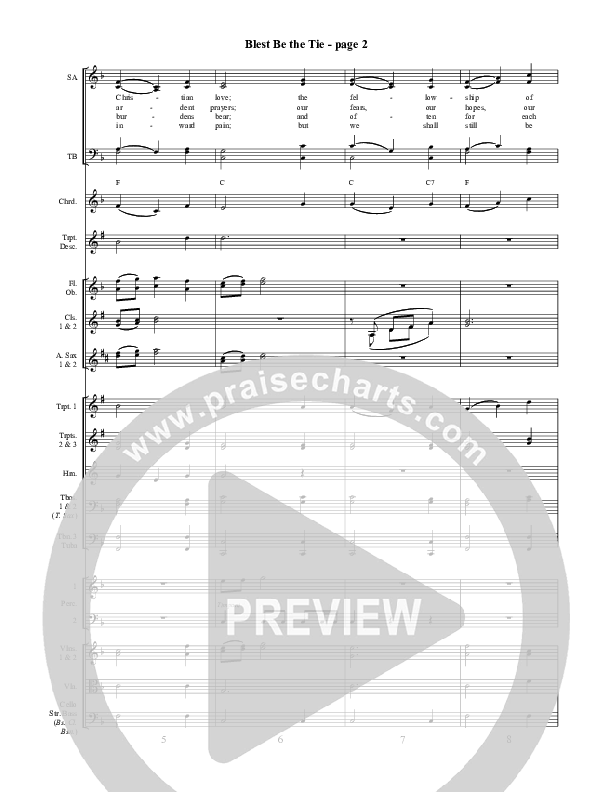 Blest Be The Tie Conductor's Score ()