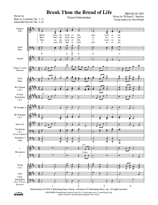Break Thou The Bread Of Life Orchestration ()