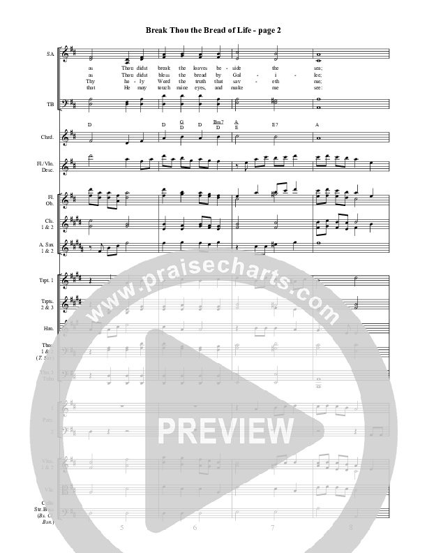 Break Thou The Bread Of Life Orchestration ()