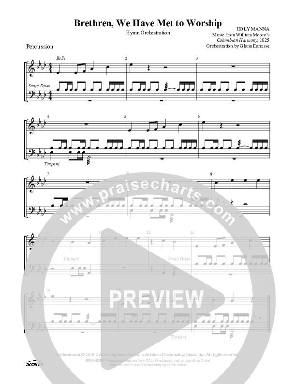 Brethren We Have Met To Worship Percussion ()