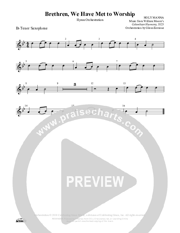Brethren We Have Met To Worship Tenor Sax 2 ()