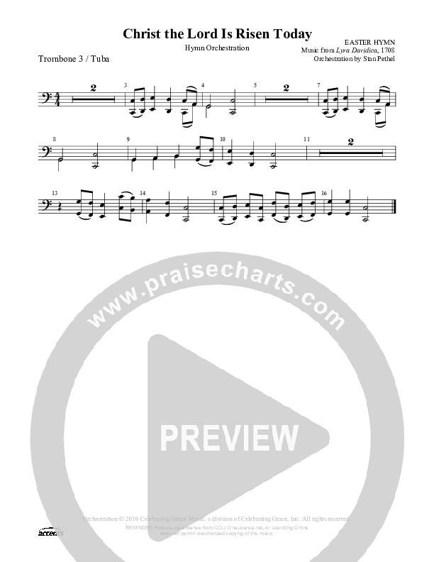 Christ The Lord Is Risen Today Trombone 3/Tuba ()