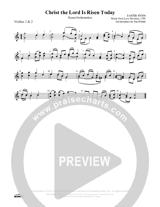 Christ The Lord Is Risen Today Violin 1/2 ()