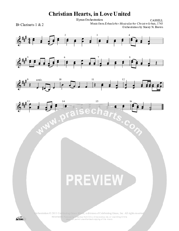 Christian Hearts In Love United Clarinet 1/2 ()