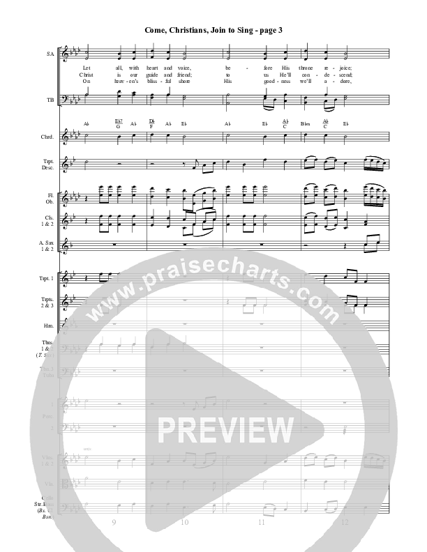 Come Christians Join To Sing Conductor's Score ()