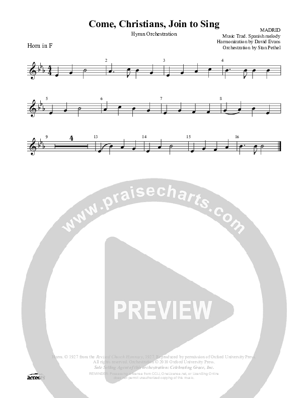 Come Christians Join To Sing French Horn ()