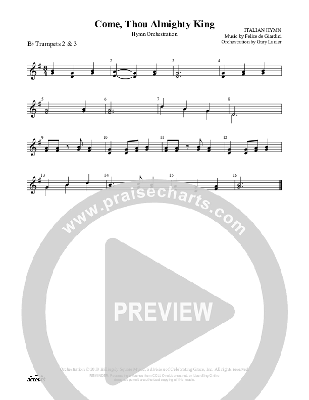 Come Thou Almighty King Trumpet 2/3 ()