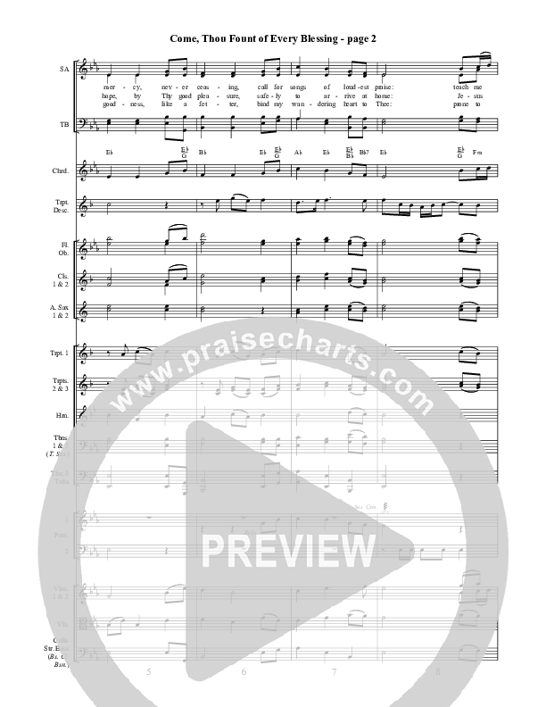 Come Thou Fount Of Every Blessing Conductor's Score ()