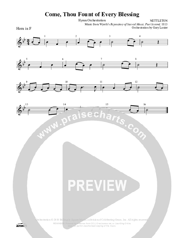 Come Thou Fount Of Every Blessing French Horn ()