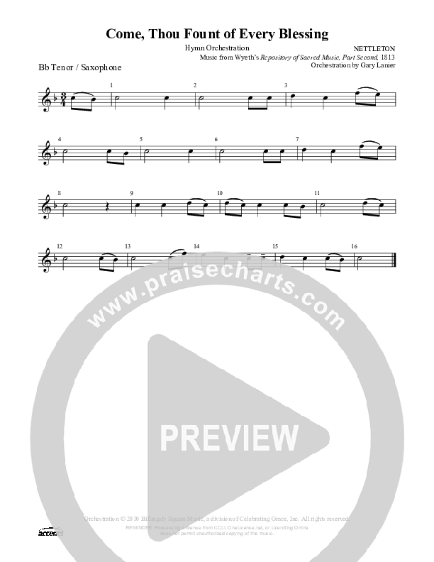Come Thou Fount Of Every Blessing Tenor Sax 2 ()