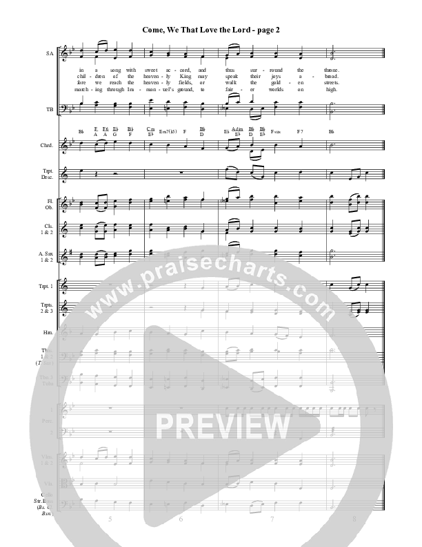 Come We That Love The Lord Conductor's Score ()