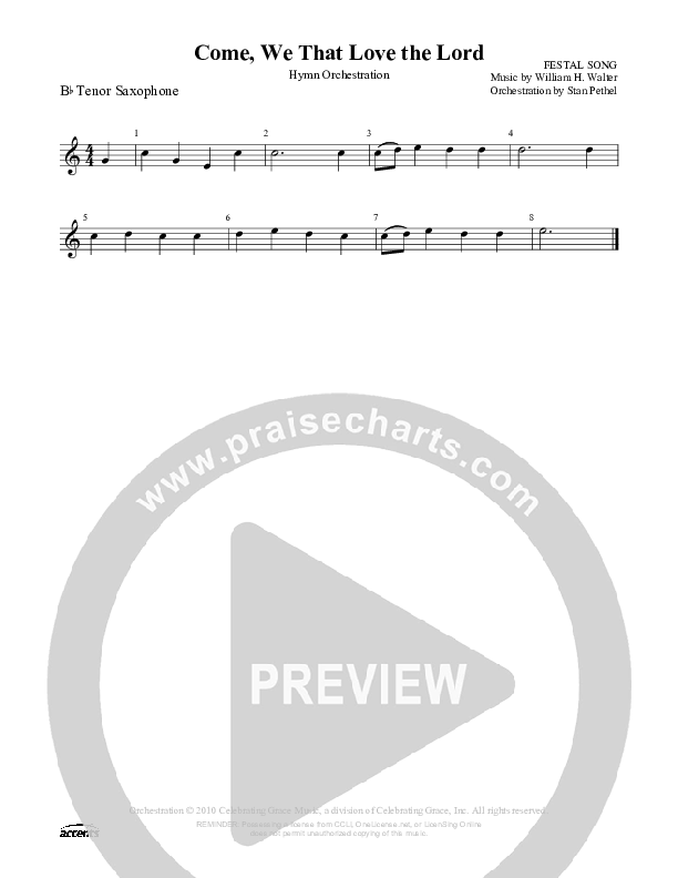 Come We That Love The Lord Tenor Sax 2 ()