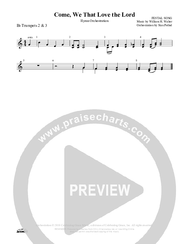 Come We That Love The Lord Trumpet 2/3 ()