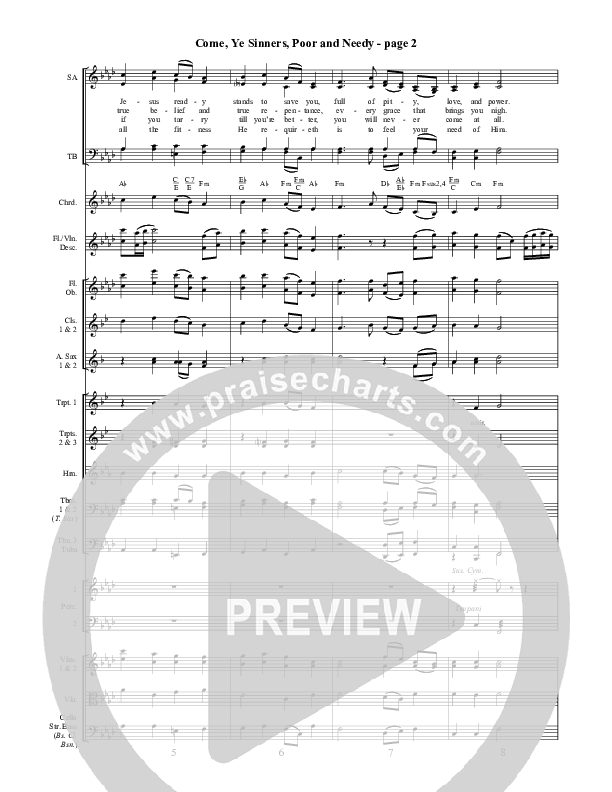 Come Ye Sinners Poor And Needy Orchestration ()
