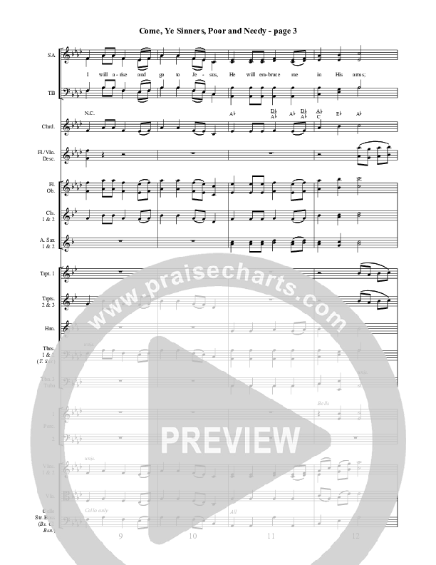 Come Ye Sinners Poor And Needy Conductor's Score ()