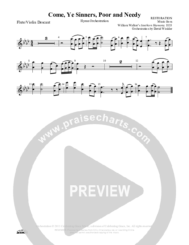 Come Ye Sinners Poor And Needy Flute ()