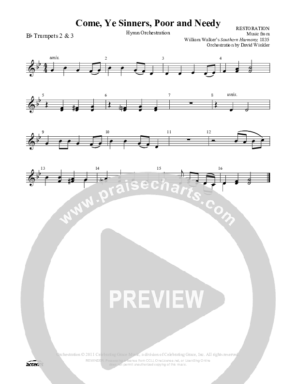 Come Ye Sinners Poor And Needy Trumpet 2/3 ()