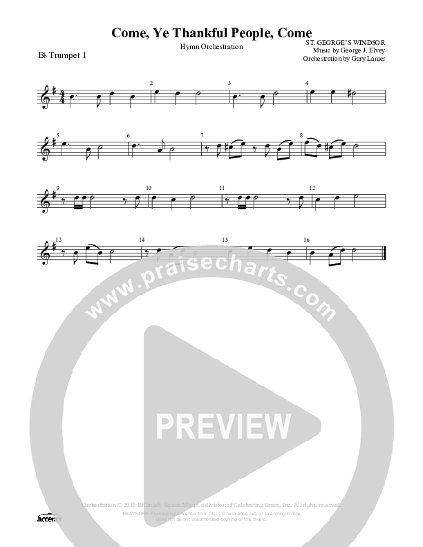 Come Ye Thankful People Come Trumpet 1 ()