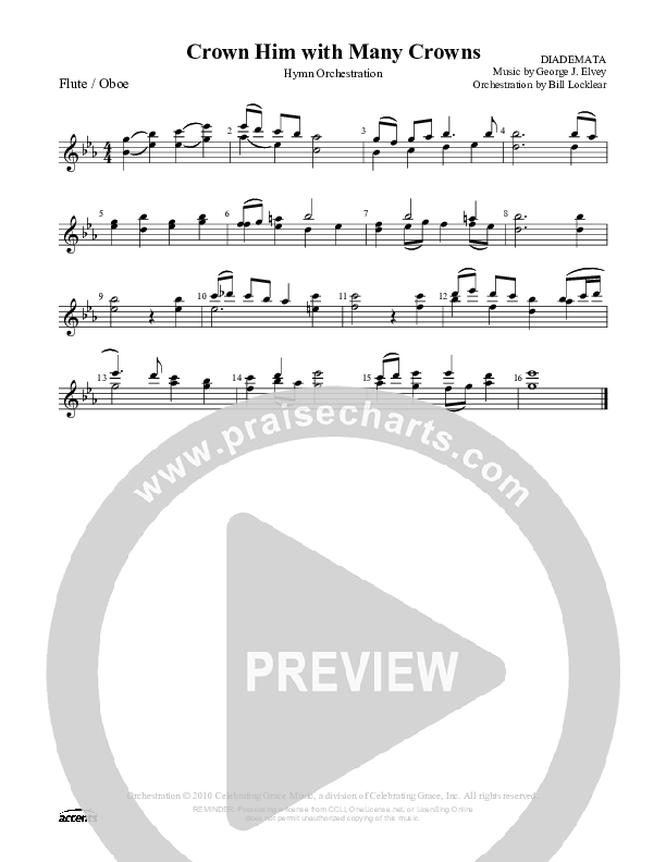 Crown Him With Many Crowns Flute/Oboe ()
