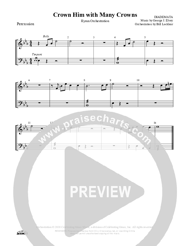 Crown Him With Many Crowns Percussion ()