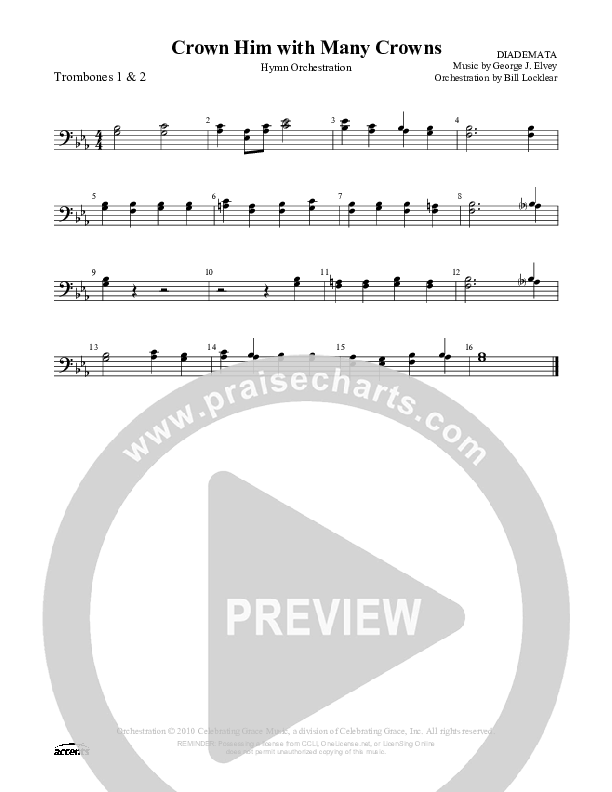 Crown Him With Many Crowns Trombone 1/2 ()