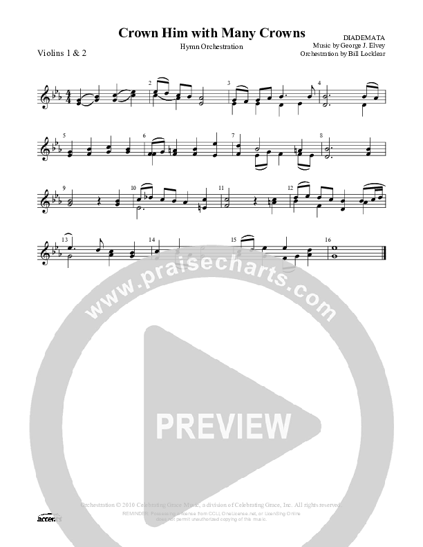 Crown Him With Many Crowns Violin 1/2 ()