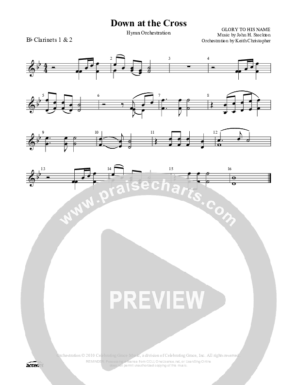 Down At The Cross Clarinet 1/2 ()