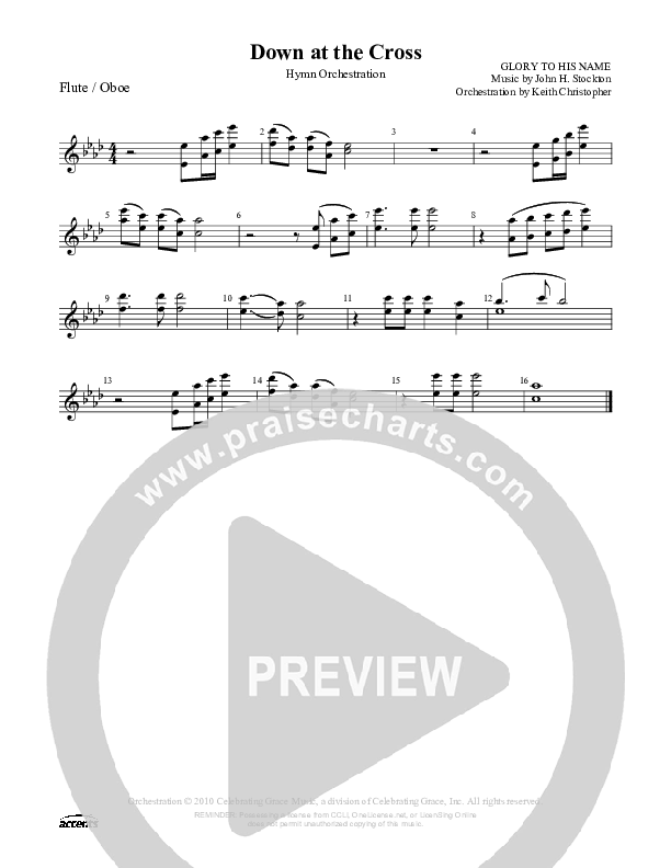 Down At The Cross Flute/Oboe ()