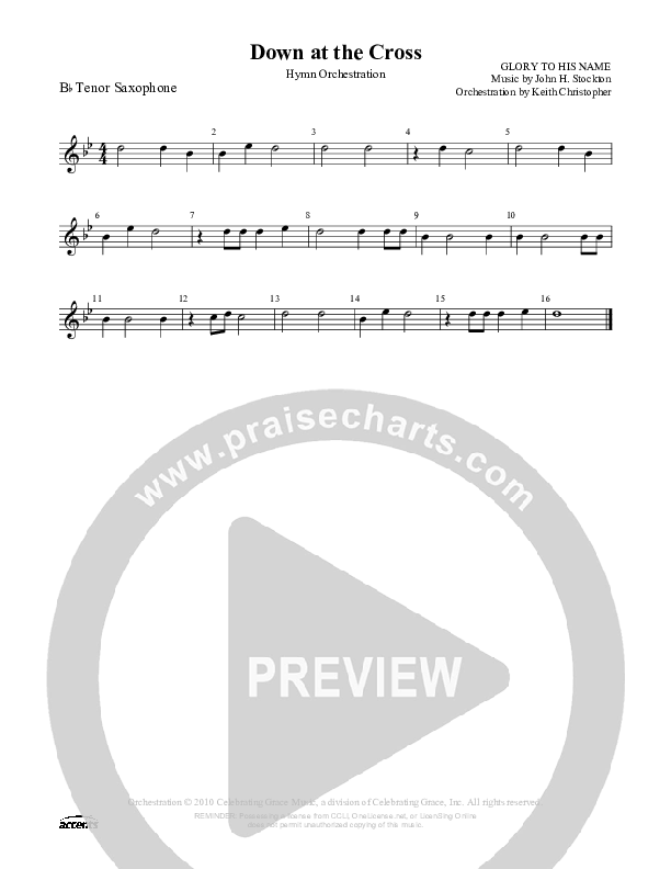 Down At The Cross Tenor Sax 2 ()