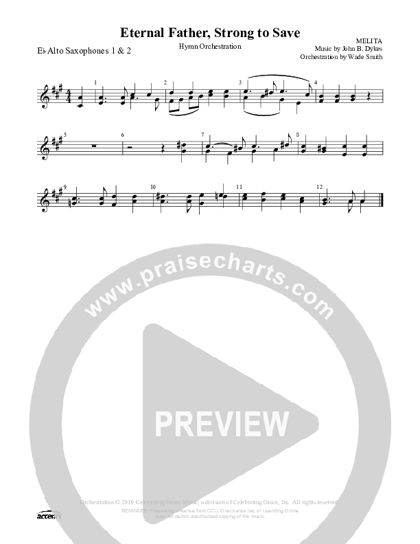 Eternal Father Strong To Save Alto Sax 1/2 ()