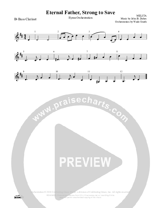 Eternal Father Strong To Save Bass Clarinet ()