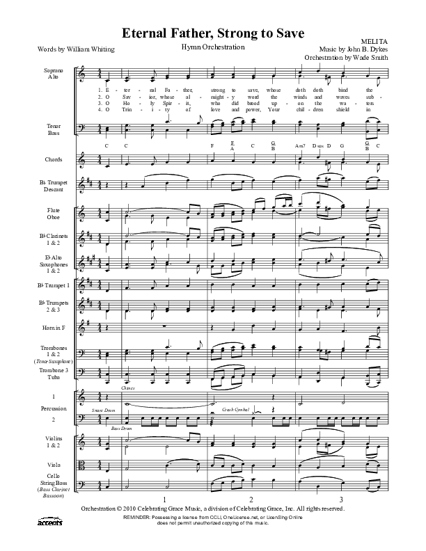 Eternal Father Strong To Save Orchestration ()