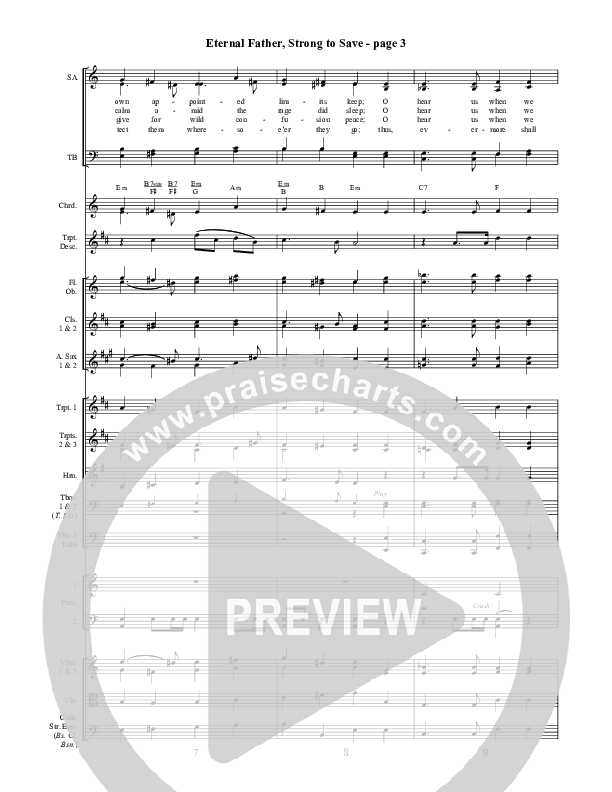 Eternal Father Strong To Save Conductor's Score ()
