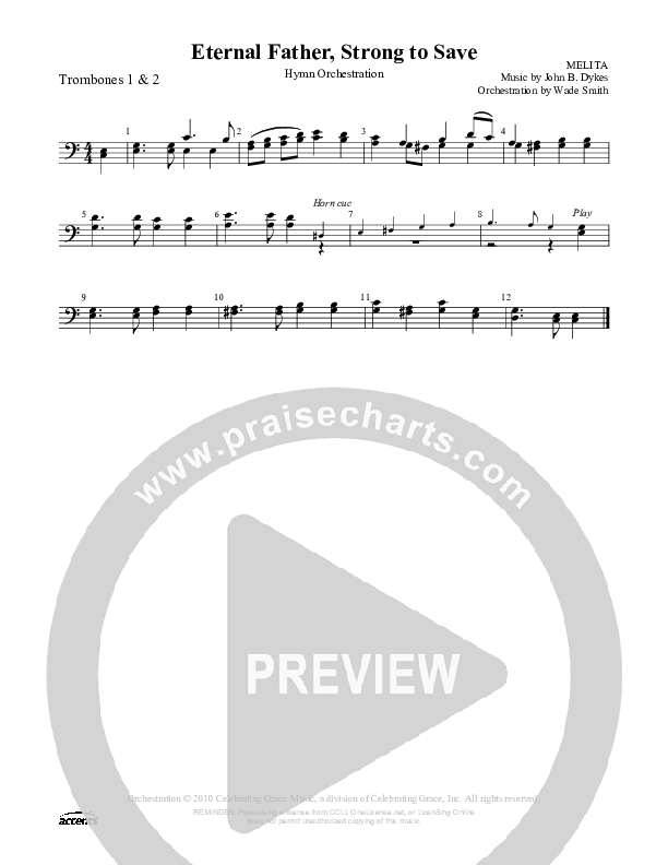Eternal Father Strong To Save Trombone 1/2 ()