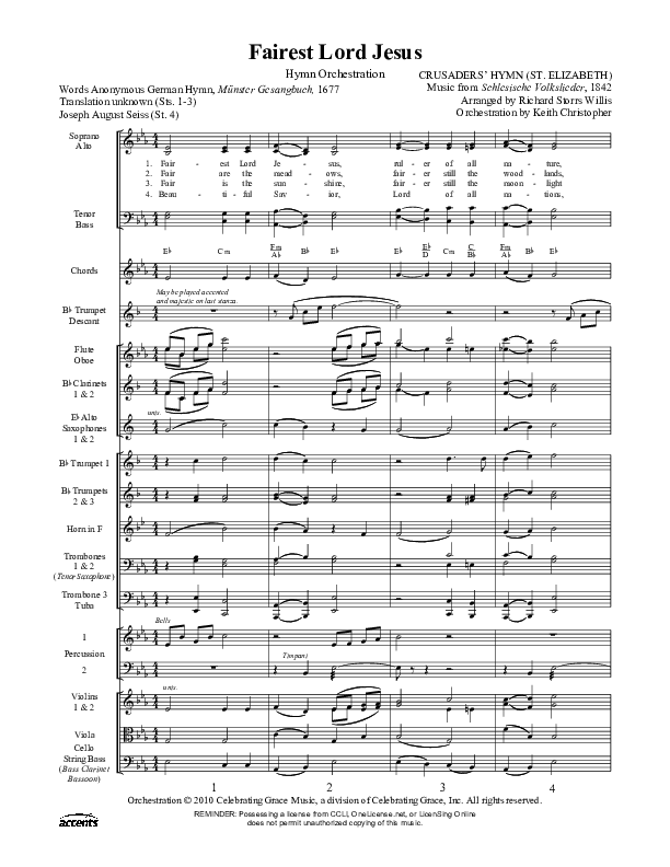 Fairest Lord Jesus Orchestration ()