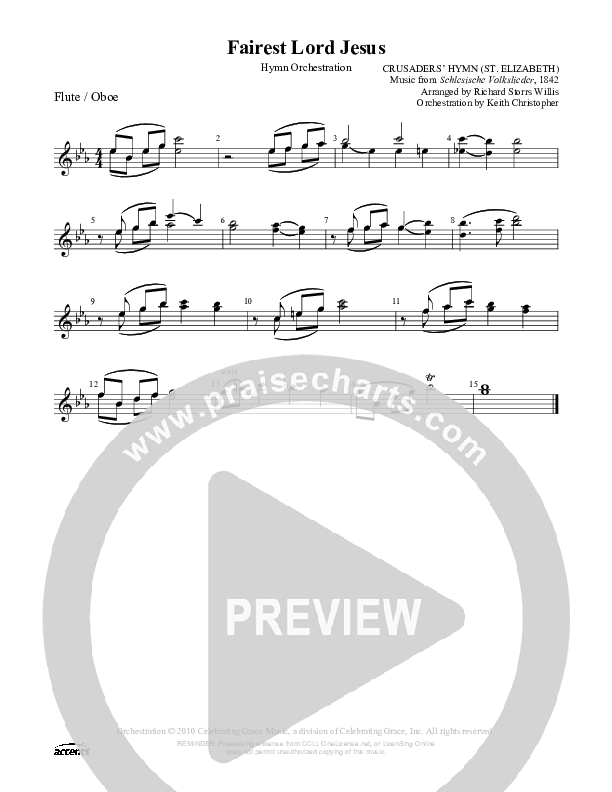 Fairest Lord Jesus Flute/Oboe ()
