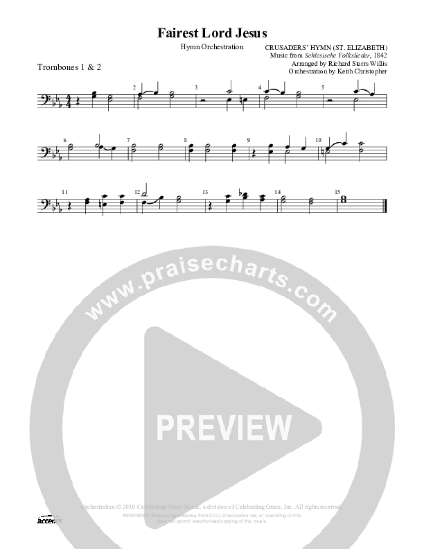 Fairest Lord Jesus Trombone 1/2 ()