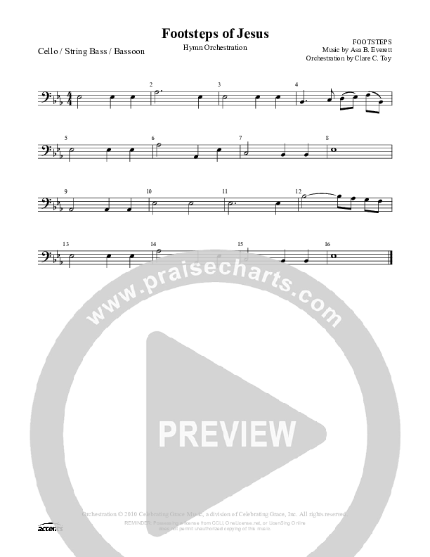 Footsteps Of Jesus Cello/Bass ()